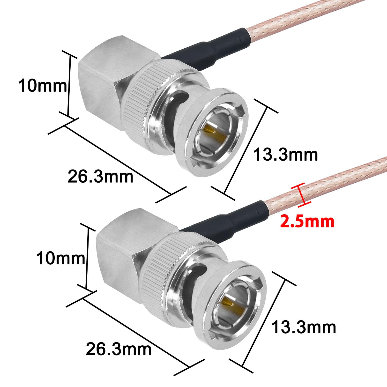 Amazon | BNCケーブル BNC オス 直角 から L型 オス 75Ω RG179 100CM